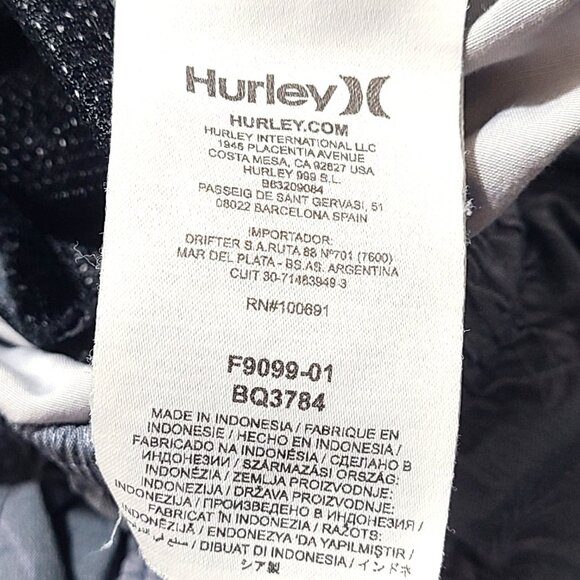 Hurley Medium Asylum Volley 17 Shorts Gray Pineapple Palm Tree Casual Wear - Picture 9 of 14